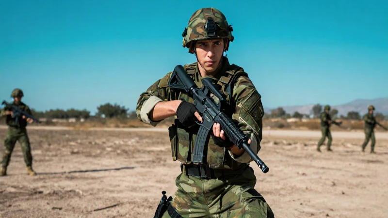 Recién recluta mexicano en entrenamiento militar dramático