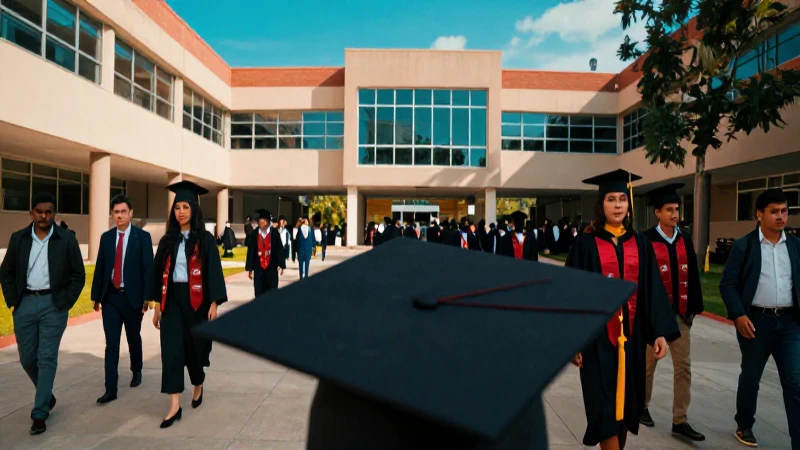 Estudiantes mexicanos celebran graduación en campus moderno