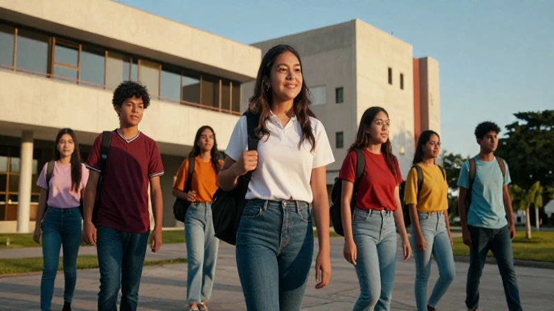 Jóvenes mexicanos en campus universitario vibrante