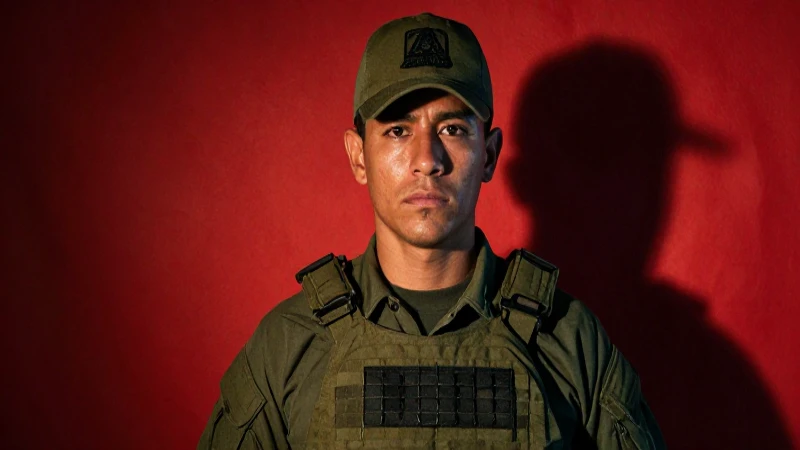 Soldado mexicano decidido en estilo hiperrealista