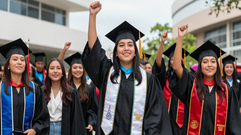 Graduación mexicana triunfal: oportunidad vibrante y moderna