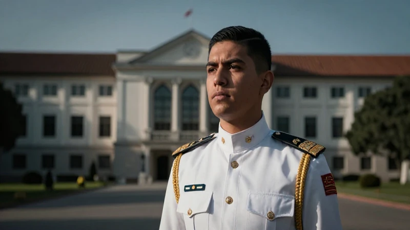 Cadete mexicano en academia militar majestuosa