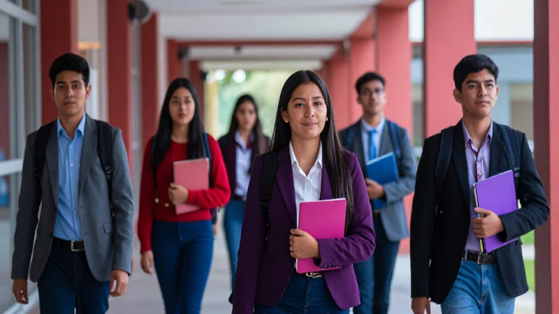 Jóvenes estudiantes mexicanos en campus universitario