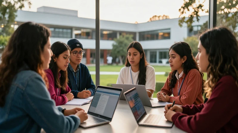 Estudiantes mexicanos estudian en el campus