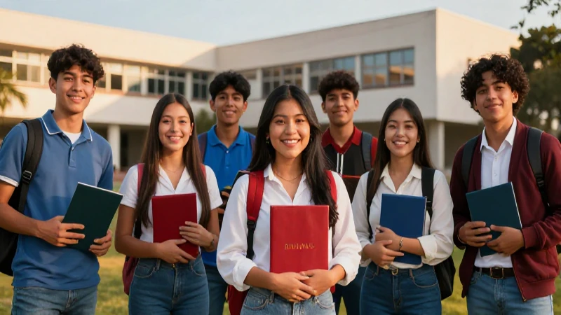 Estudiantes mexicanos celebrando su éxito