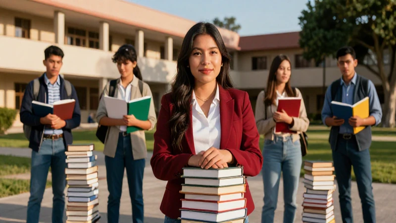 Estudiantes mexicanos en campus universitarios dorados