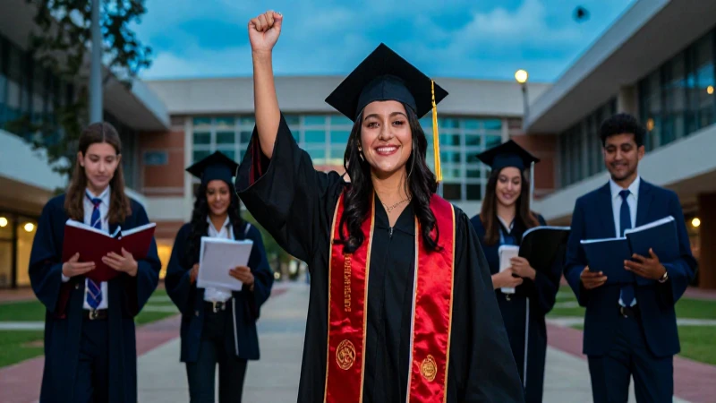 Estudiante mexicano gradúa exitosamente en campus moderno