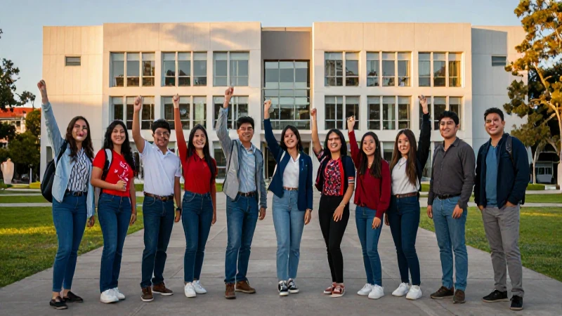 Estudiantes mexicanos celebrando el éxito académico en el Tec