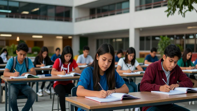 Campus moderno, éxito estudiantil mexicano vibrante