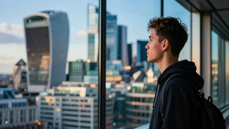 Estudiante ambicioso mira Londres cinemático