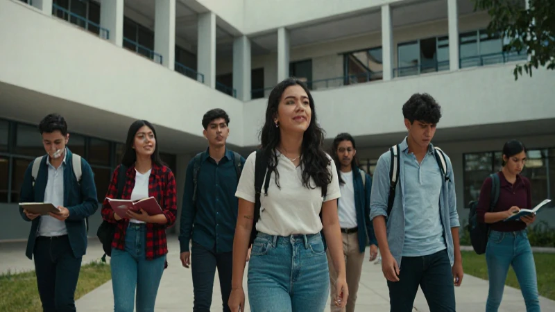 Estudiantes de IPN en campus moderno y vibrante