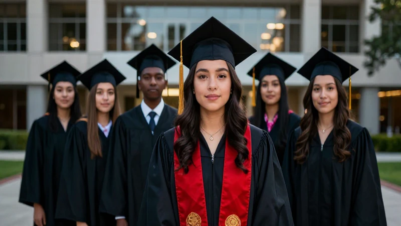 Graduación mexicana moderna, fotografía profesional vibrante