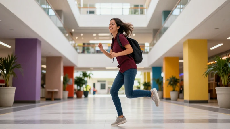 Estudiante mexicano vibrante en campus moderno