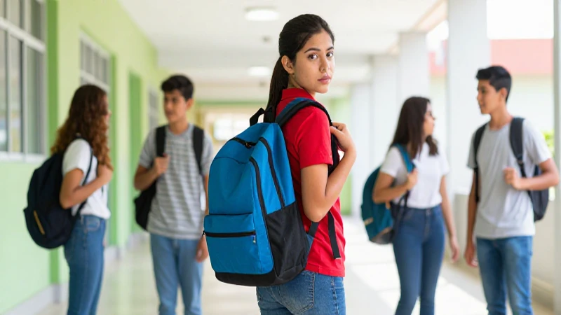 Joven mexicano en escuela moderna y vibrante