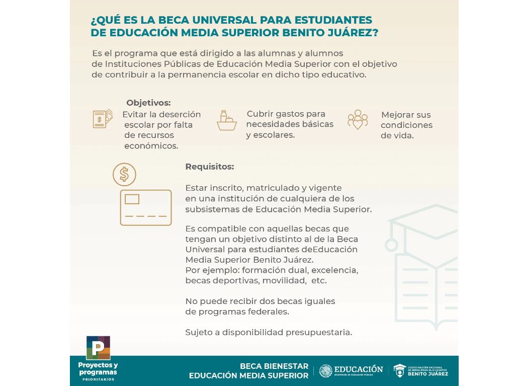 cuales son los objetivos de la beca benito juarez