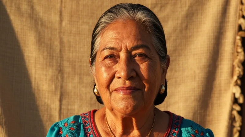 Abuela mexicana sonríendo a contraluz, fotografía profesional