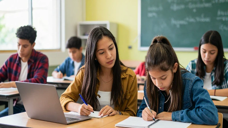 Estudiantes mexicanos brillantes enfocados en el éxito