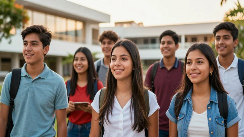 Estudiantes mexicanos mirando un futuro brillante