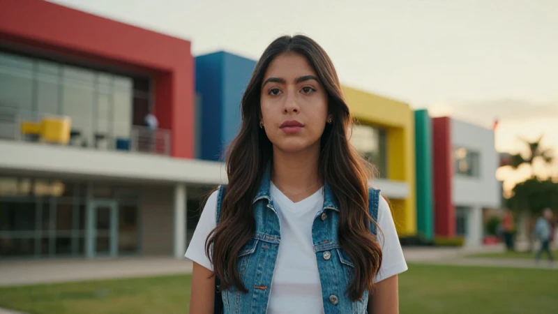 Estudiante mexicano en campus, estilo cinemático dramático