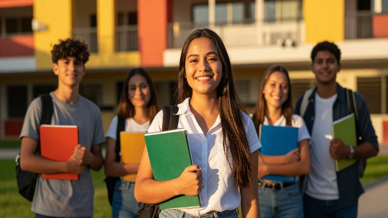 Estudiante mexicano sonríe ante oportunidad educativa