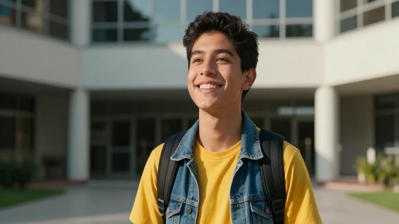 Estudiante mexicano universitario lleno de esperanza y talento