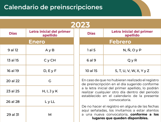 cuando son las preinscripciones en www sep gob