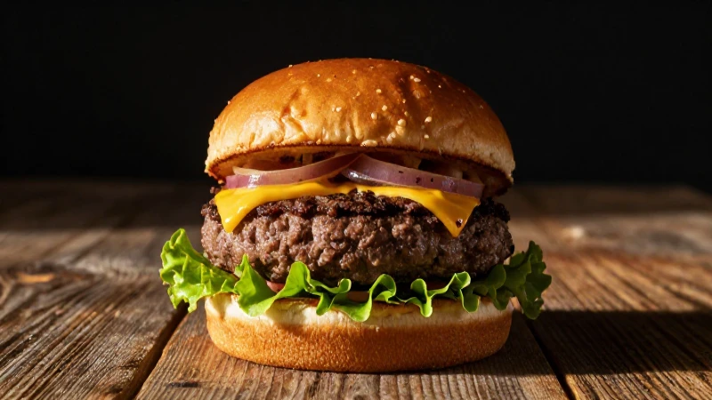 Fotografía dramática de una hamburguesa gourmet