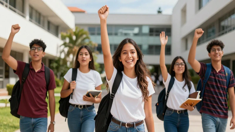 Jóvenes estudiantes triunfan en campus brillante