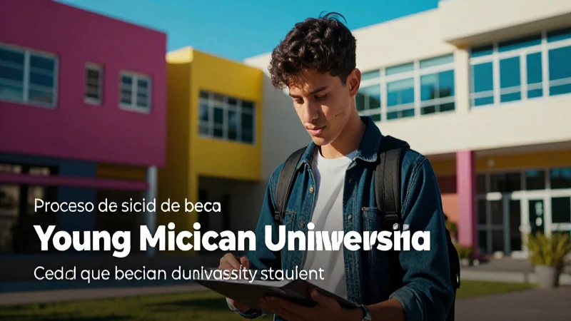 Joven mexicano, beca, éxito, campus vibrante