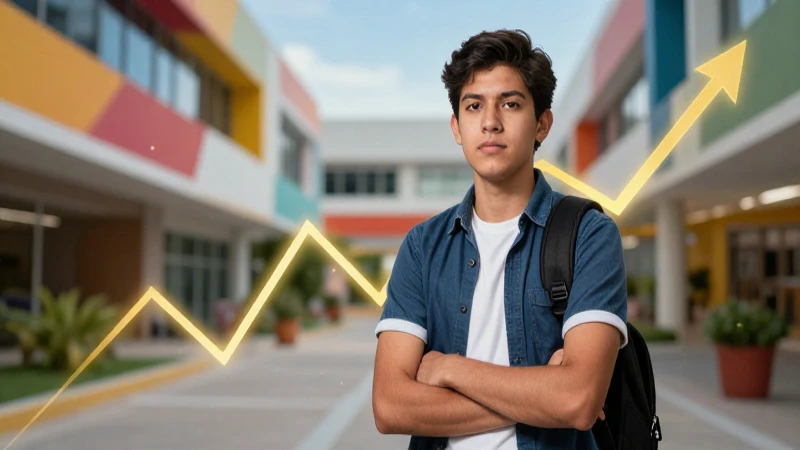 Estudiante mexicano moderno con crecimiento