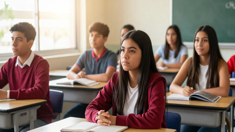 Estudiantes mexicanos ambiciosos en un aula luminosa