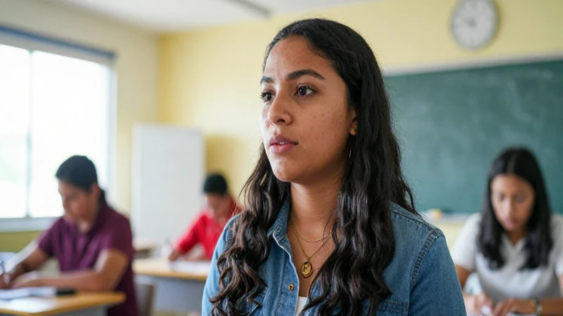 Educadora mexicana concentrada en clase