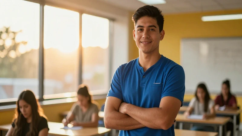 Entrenador mexicano optimista en clase moderna