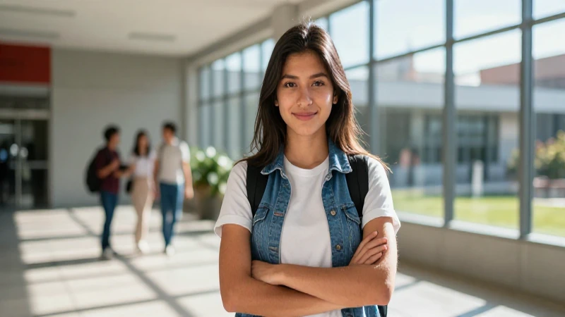Retrato dinámico de estudiante mexicano moderno
