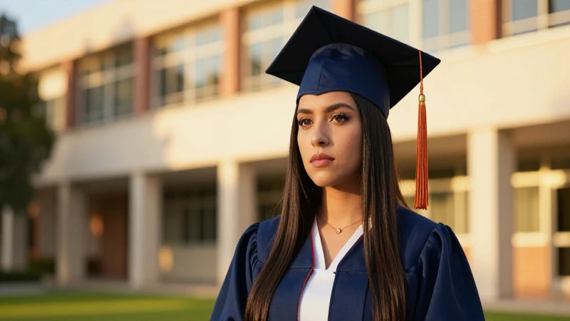 Retrato cinematográfico de estudiante mexicana moderna