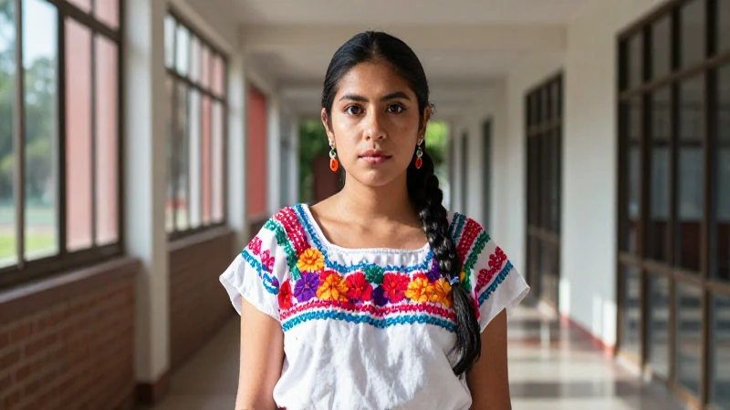 Joven mexicana con tradición y modernidad