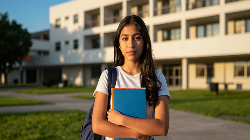Estudiante mexicana, foto dramática y vibrante