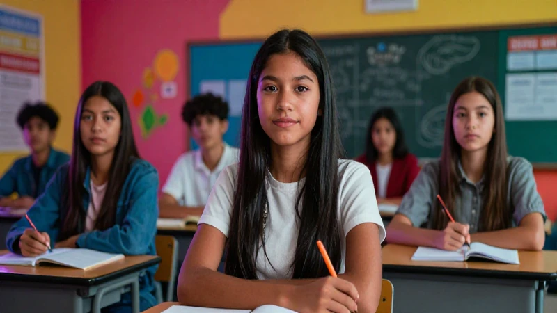 Jóvenes mexicanos exitosos en un aula vibrante