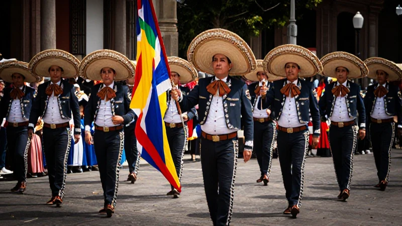 Cuántos integrantes conforman una escolta tradicional 49 Escolta mexicana ceremonial en desfile