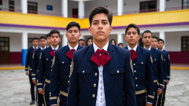 Cuántos integrantes conforman una escolta tradicional 48 Joven mexicano en formación escolar formal