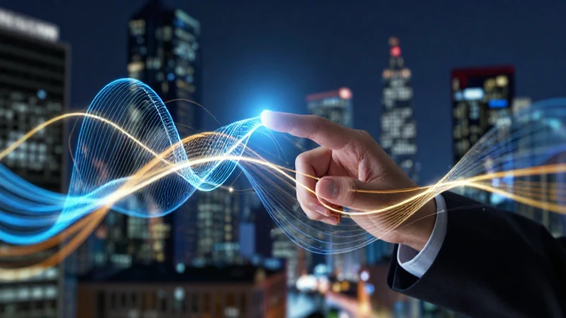 Manos digitales y ciudad futurista vibrante