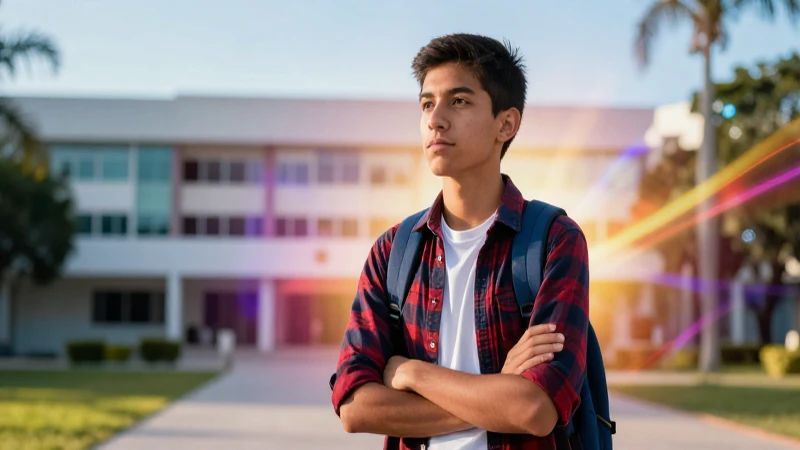 Joven estudiante mexicano con atmósfera vibrante