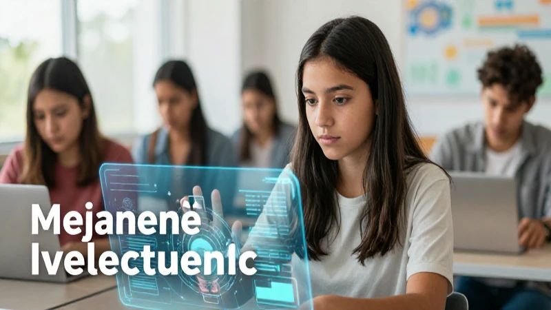 Estudiante mexicana interactúa con interfaz digital