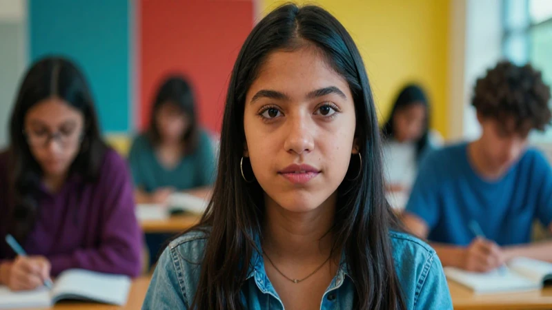 Estudiante mexicana vibrante con iluminación cinematográfica
