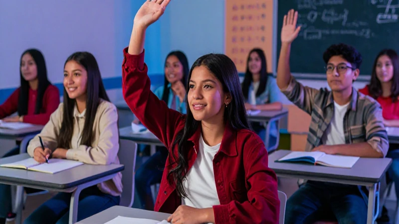 Estudiantes mexicanos exitosos en clase moderna