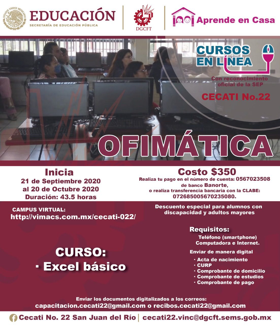 Cursos disponibles en la página web del CECATI de la SEP