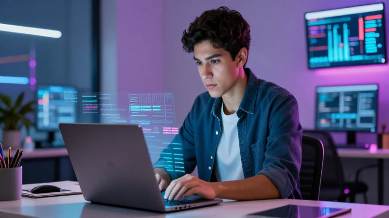 Joven mexicano estudia con tecnología avanzada