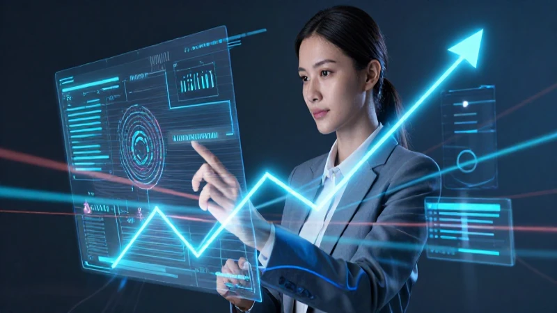 Emprendedor enfocado con crecimiento digital vibrante