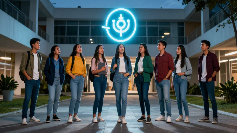 Estudiantes mexicanos vibrantes en campus universitario