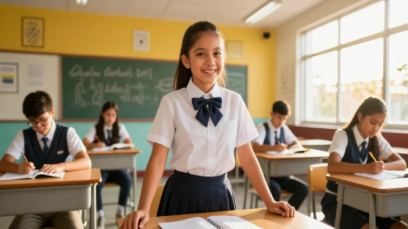 Cuál es la dirección y horarios de la Escuela Secundaria Ricardo Flores Magón 98 Estudiante mexicano sonriente en aula moderna
